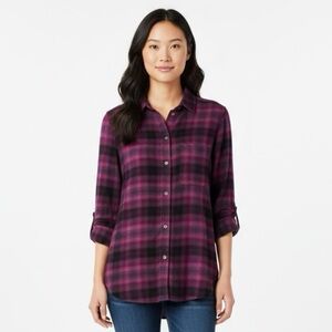American Eagle Outfitters Plaid Flannel Button-Down Shirt Women’s Size Small